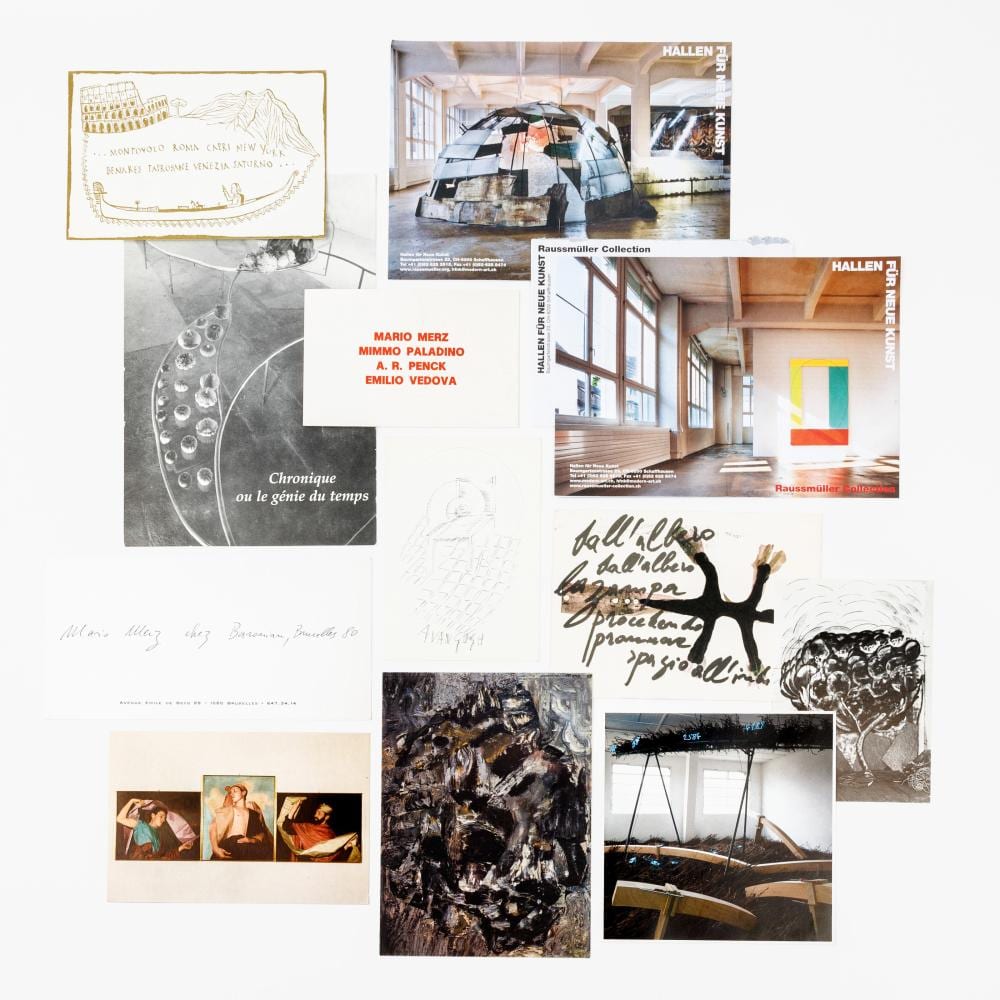 Mario Merz comparable auction result: mario merz a collection of 14 invitations