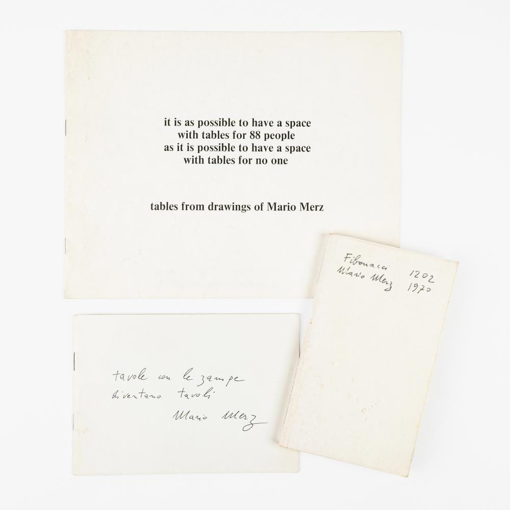 Mario Merz comparable auction result: mario merz a set of three artist s books