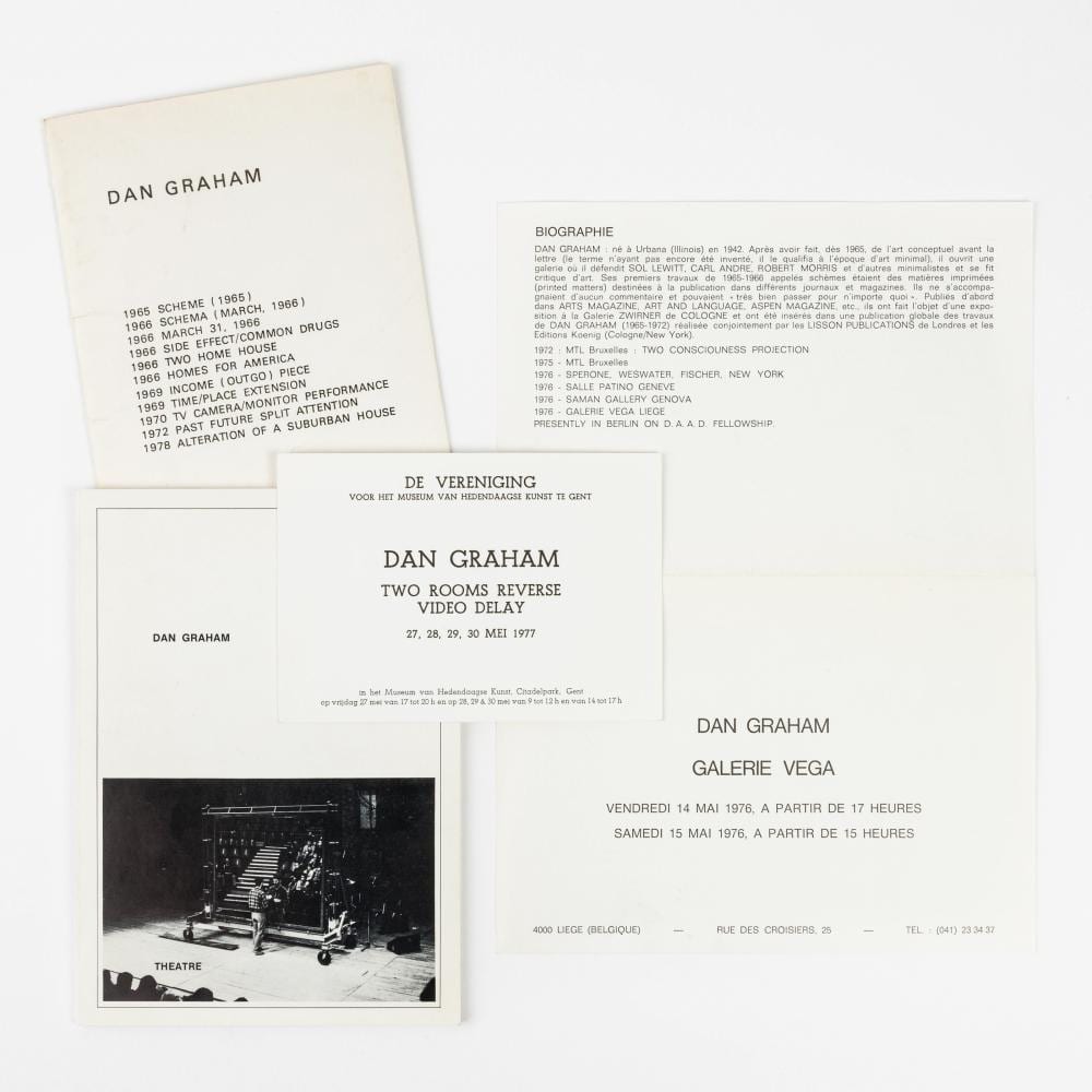 Dan Graham comparable auction result: dan graham a set of three invitations for belgian shows