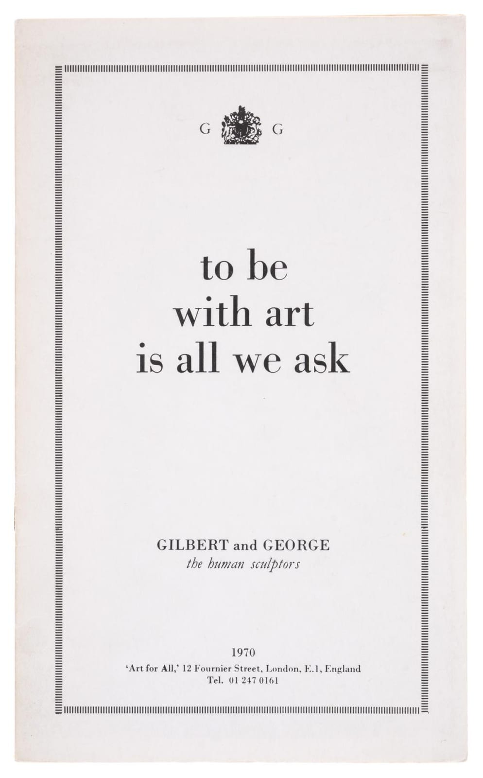 Gilbert & George comparable auction result: gilbert george b 1943 b 1942 to be with art is all that we ask