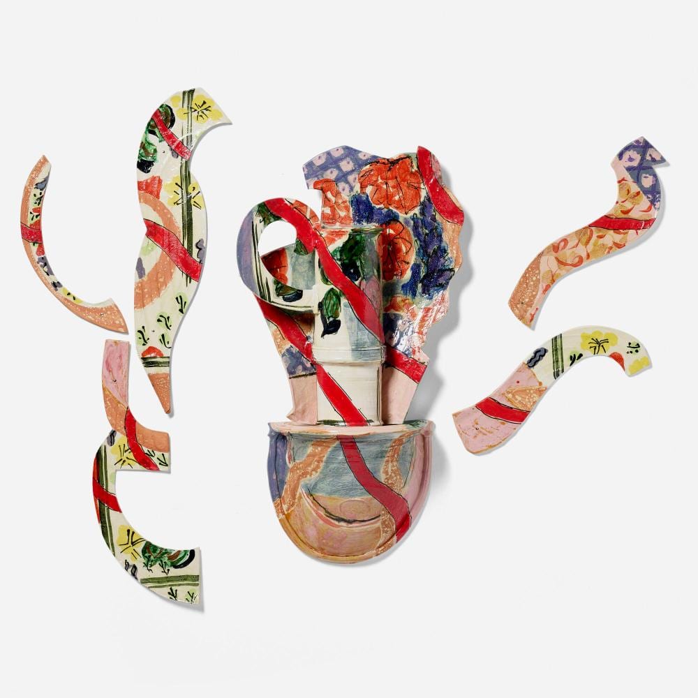 Betty Woodman comparable auction result: betty woodman balustrade relief vase 04 1