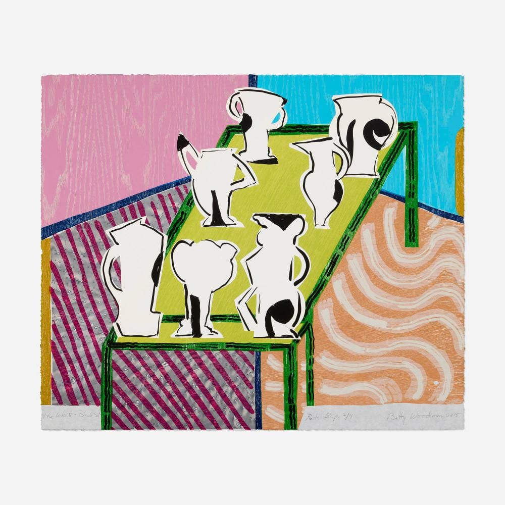 Betty Woodman comparable auction result: betty woodman the white black set