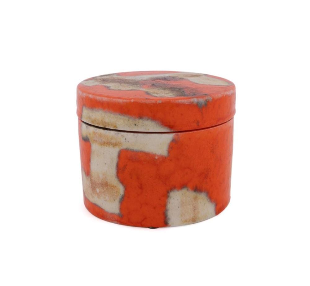 guido gambone orange lidded ceramic jar · Ahlers & Ogletree Inc. · 2026-06-17 Guido Gambone comparable auction result: guido gambone orange lidded ceramic jar