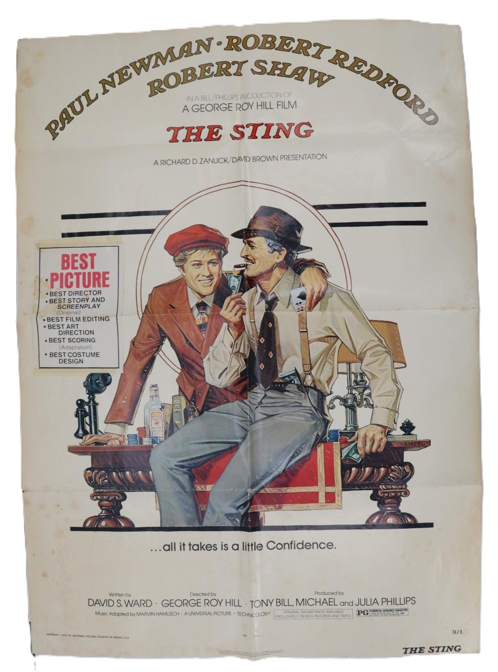Richard Amsel comparable auction result: richard amsel 1947 1985 american large 1973 the sting film poster as is