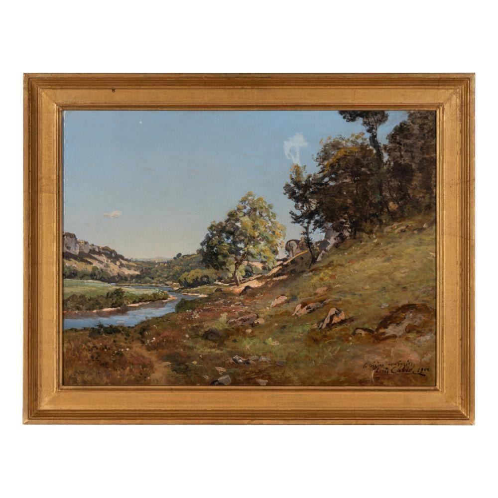 Louis Alexandre Cabie comparable auction result: louis alexandre cabie french 1853 1939 the vezere at es eyzies 1900