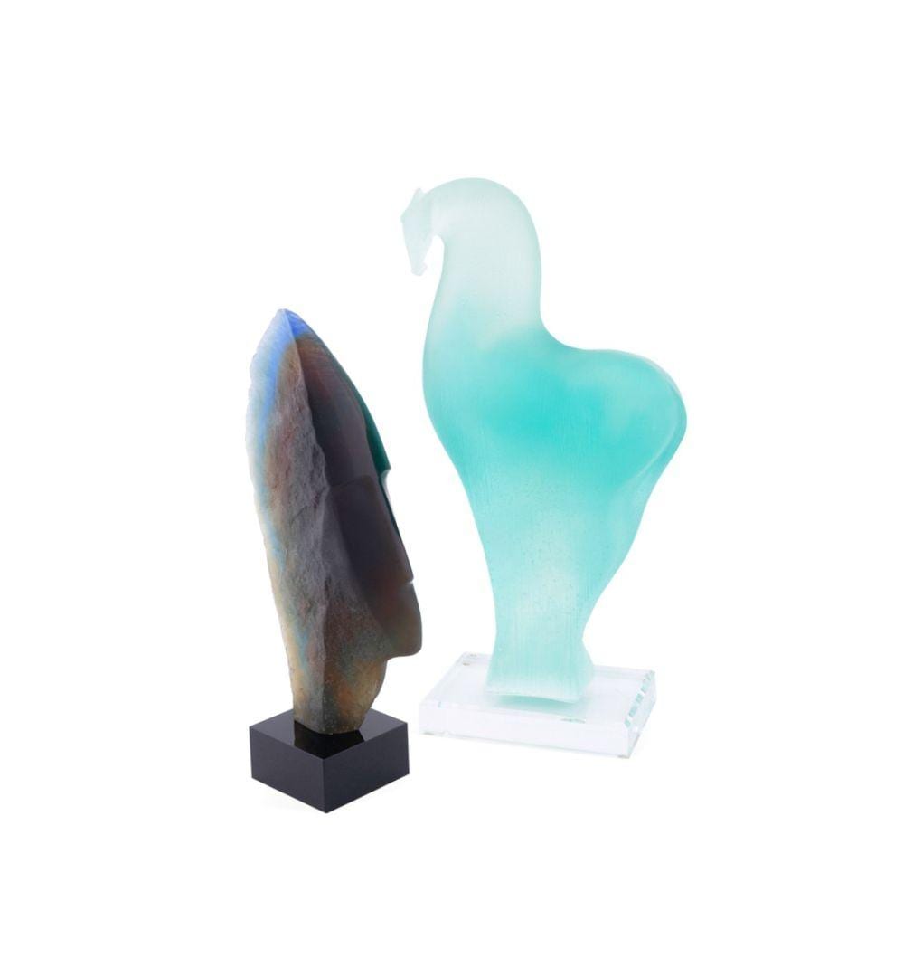 Nancy Daum Freres comparable auction result: daum two modern limited edition figures