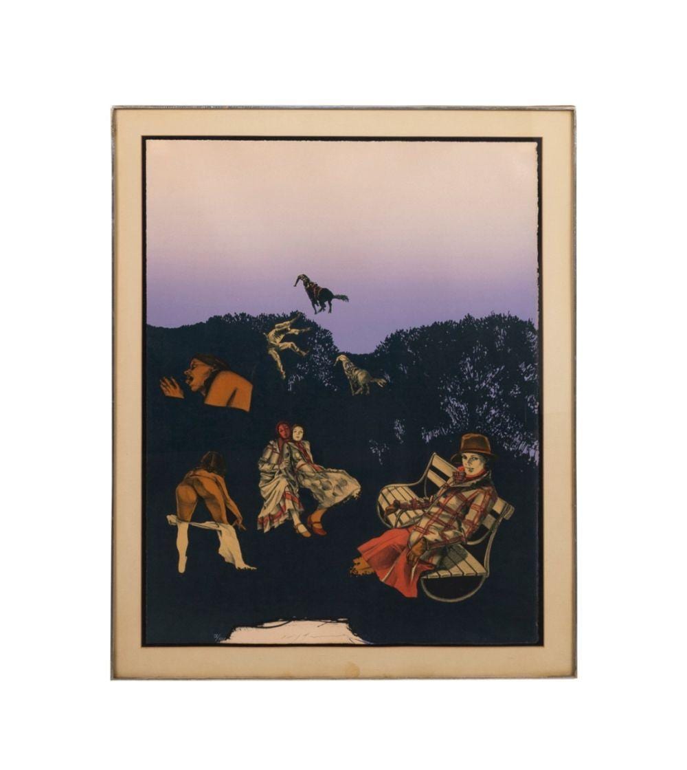Masuo Ikeda comparable auction result: masuo ikeda owis 1970 figural lithograph 9 25