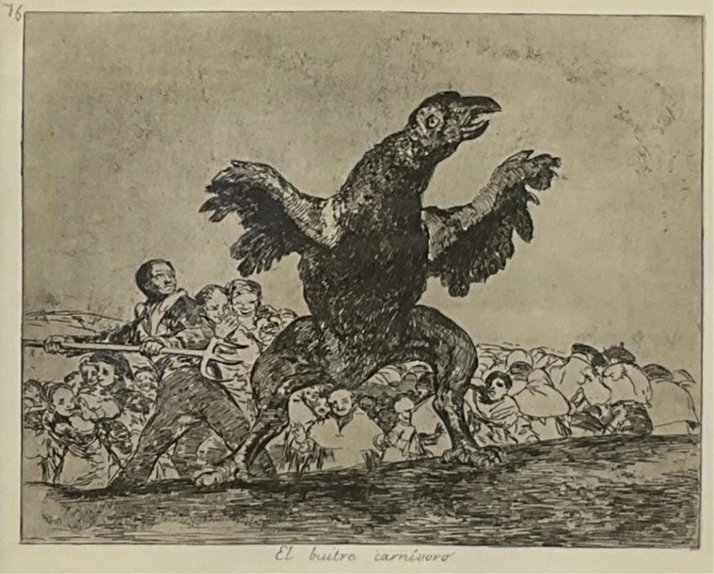 Francisco de Goya comparable auction result: francisco de goya etching print on paper