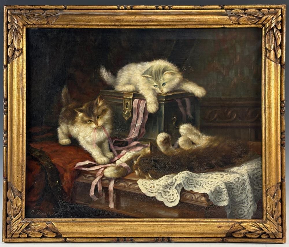 Cornelis Raaphorst comparable auction result: cornelis raaphorst painting kittens playing