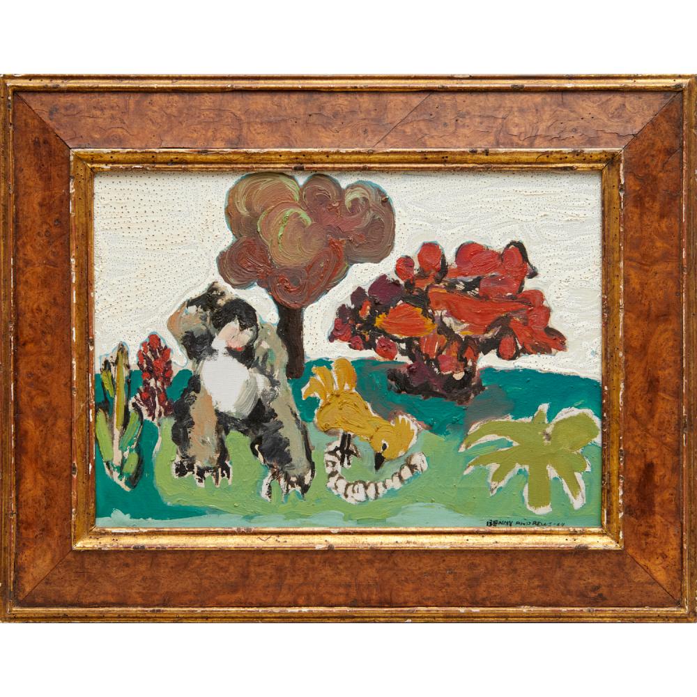 Benny Andrews comparable auction result: benny andrews mixed media on canvas 1964