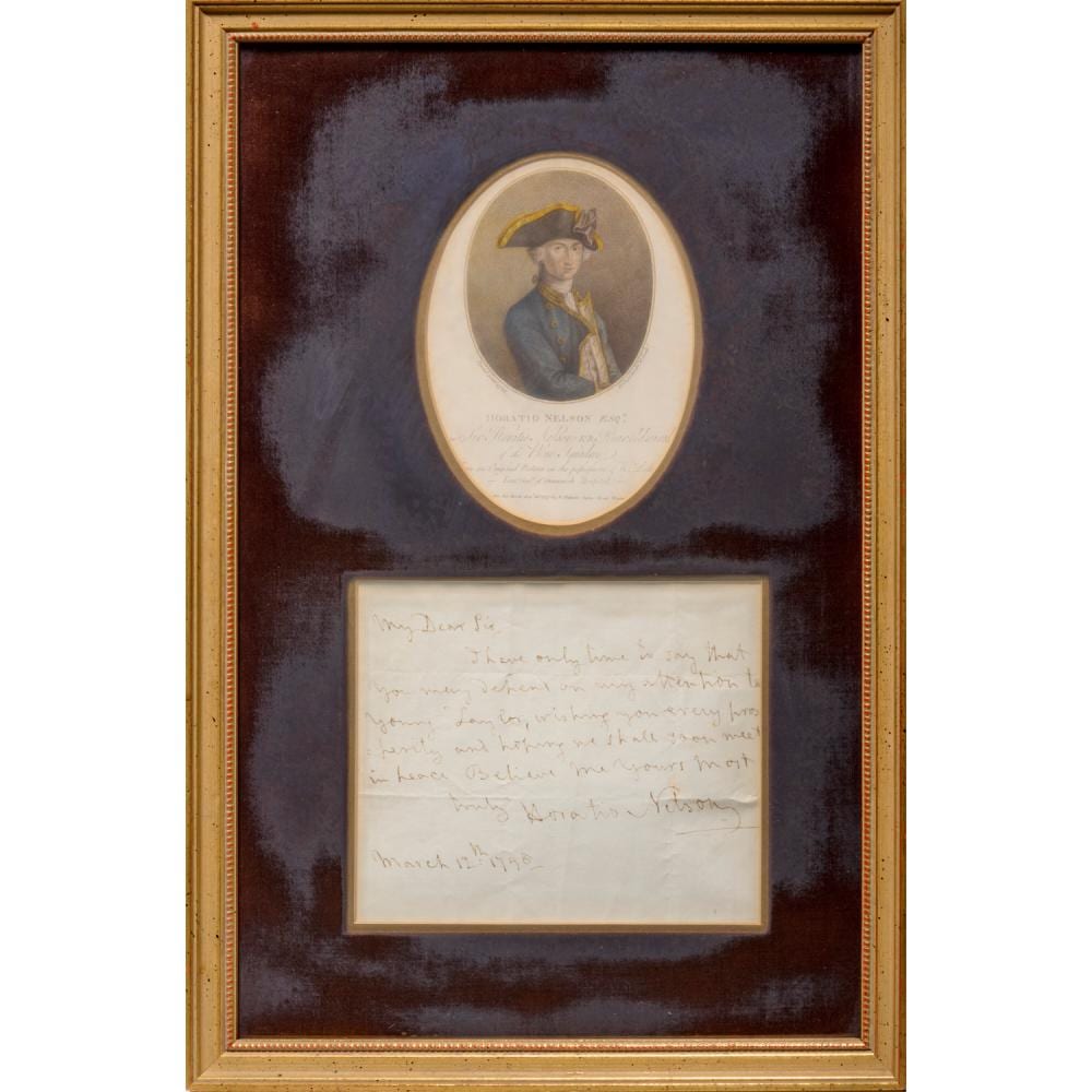 Horatio Nelson comparable auction result: horatio nelson autograph letter signed