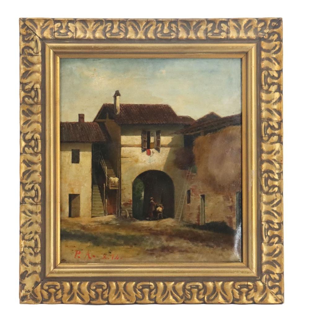Paul Andorff comparable auction result: paul andorff 1849 1920 german oil on canvas town scene with couple in an arched passage