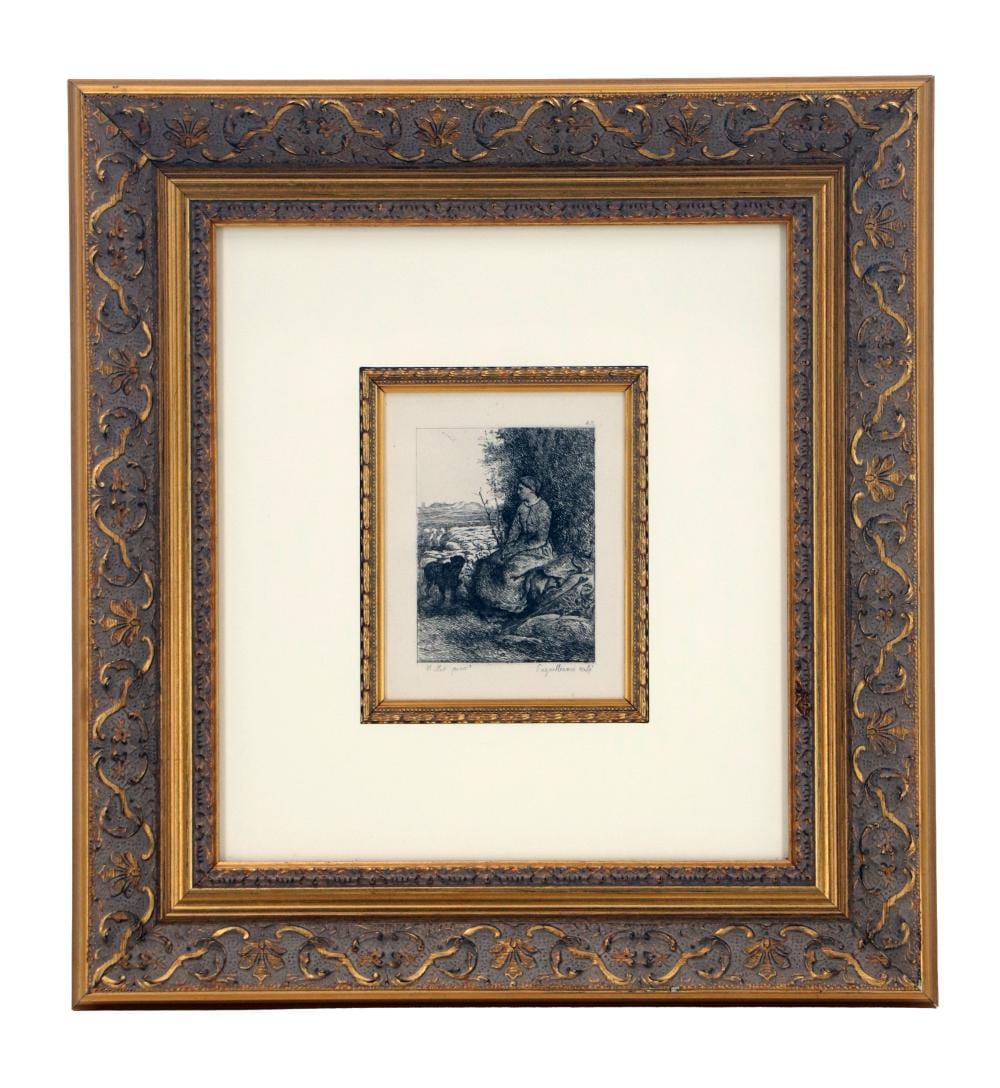 jean millet 1814 1875 french bergere pres d un bois framed first printing etching on paper · Sarasota Estate Auction · 2026-06-14 jean Millet comparable auction result: jean millet 1814 1875 french bergere pres d un bois framed first printing etching on paper