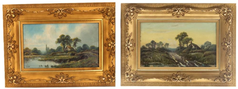 Edwin Cole comparable auction result: edwin cole pair of 19th century oil on canvas english landscape paintings