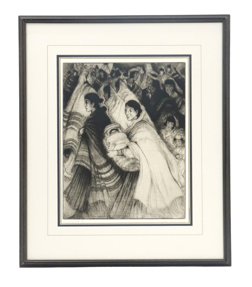 Gene Kloss comparable auction result: gene kloss 1903 1996 taos nm etching young navajo mother