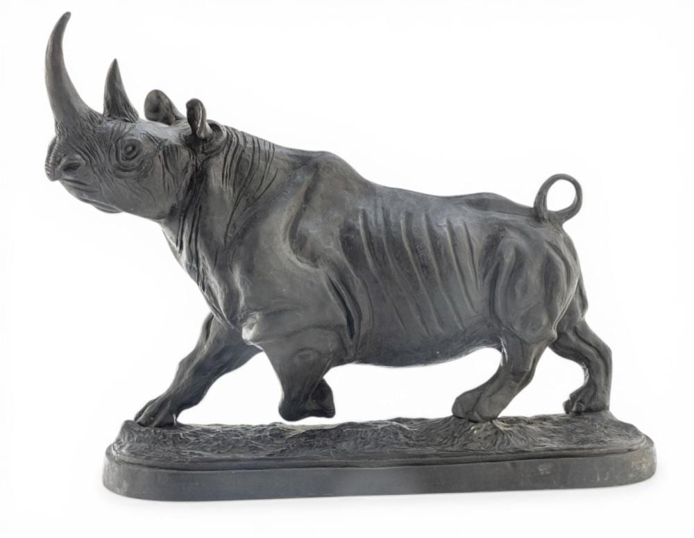 Irénée Rochard comparable auction result: ir n e rochard french 1906 1984 original bronze sculpture mid 20th c rhinoc ros h 15 5 w 8 l 21