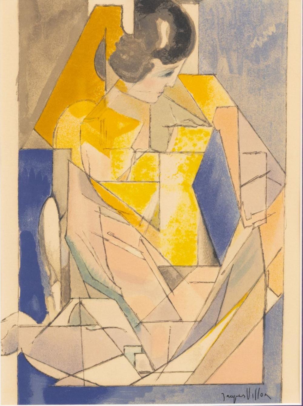 Jacques Villon comparable auction result: jacques villon french 1875 1963 lithograph in color on wove paper 1952 printed 1972 portrait d une jeune fille h 12 25 w 9
