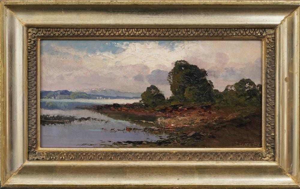 ernst jugel 1913 1985 vintage dutch lakeside landscape original signed framed oil painting · Curated Gallery Auctions · 2026-06-14 Ernst Jugel comparable auction result: ernst jugel 1913 1985 vintage dutch lakeside landscape original signed framed oil painting