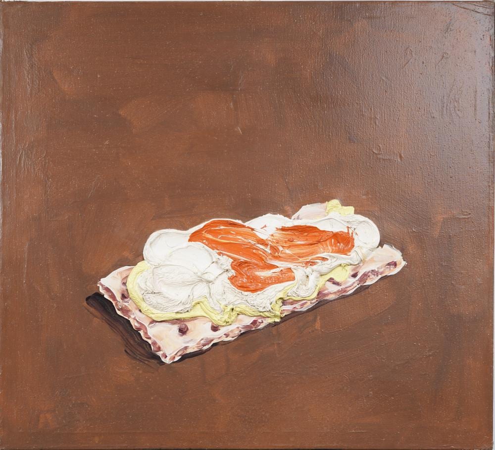 Cornelius Volker comparable auction result: cornelius volker b 1965 huge contemporary german heavy impasto kitchen still life oil painting