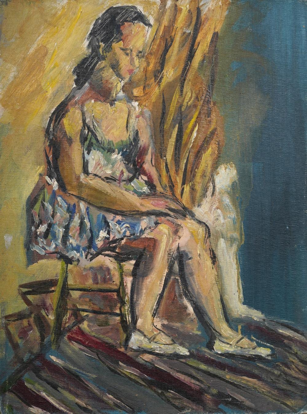 Wood Gaylor comparable auction result: wood gaylor 1883 1957 wpa pensive ballerina midcentury american impressionist oil painting