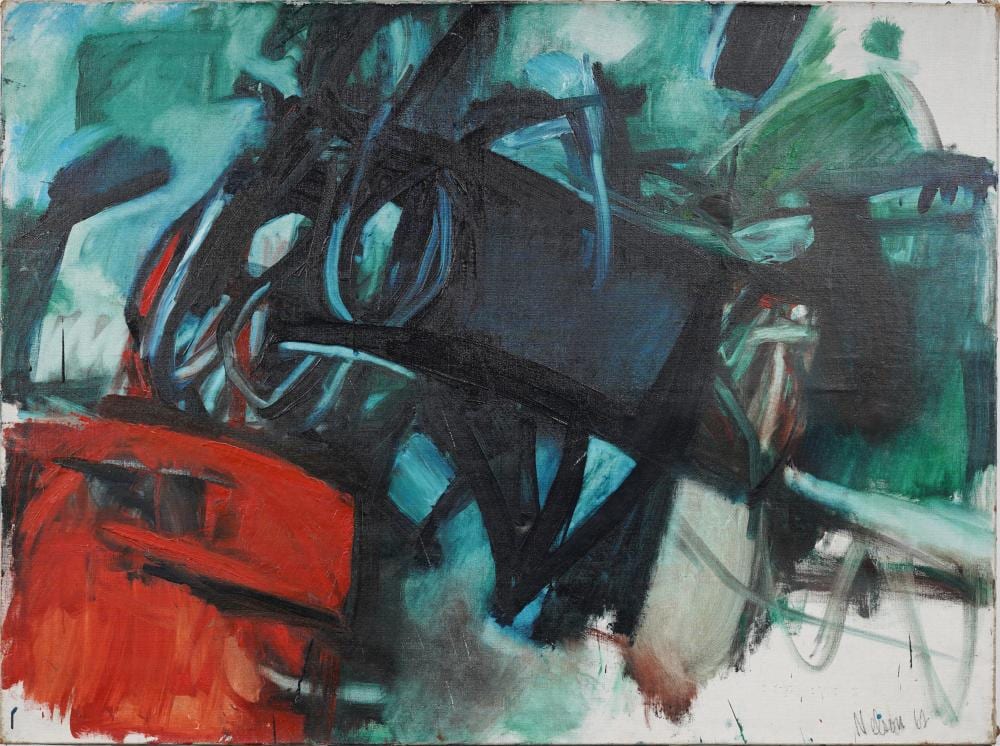 Aida Nelson comparable auction result: aida nelson 1921 2018 large midcentury 1962 abstract expressionist original oil painting
