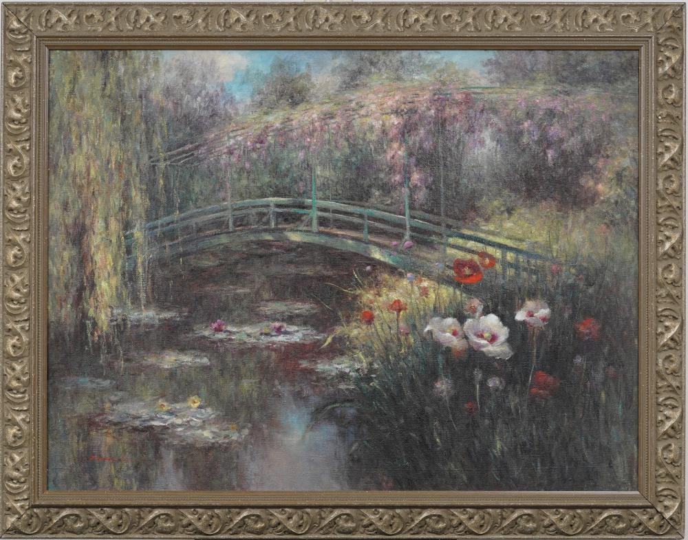Jian Liu comparable auction result: jian liu b 1972 contemporary canadian idyllic poppies spring landscape oil painting