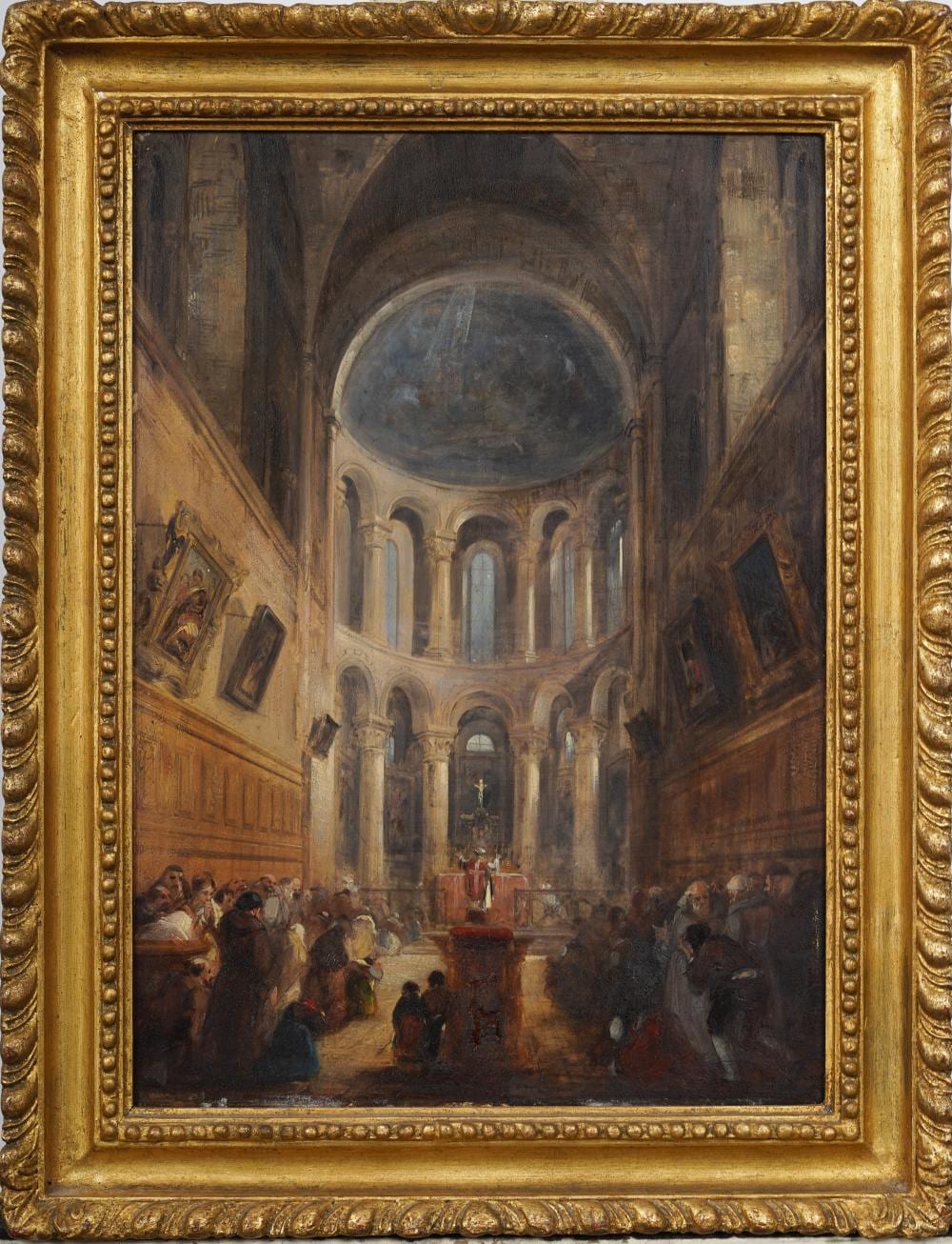john scarlett davis 1804 1845 antique english church interior giltwood frame rare oil painting · Curated Gallery Auctions · 2026-06-14 John Scarlett Davis comparable auction result: john scarlett davis 1804 1845 antique english church interior giltwood frame rare oil painting