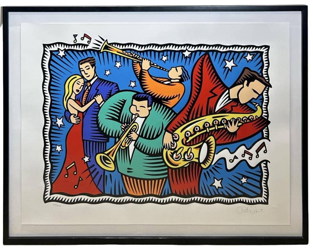 Burton Morris comparable auction result: signed burton morris stardust memories serigraph