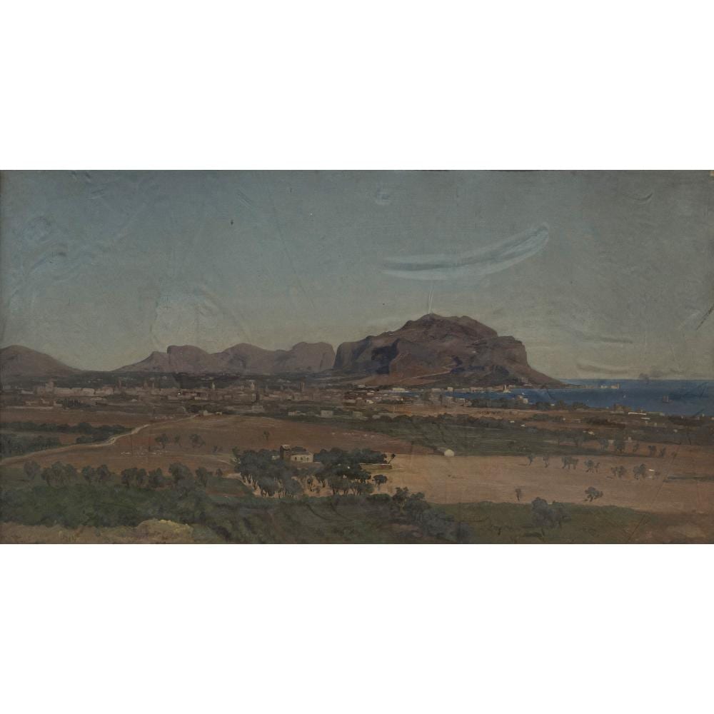 Frank Kirchbach comparable auction result: johann giovanni varrone varoni palermo view over the bay to monte pellegrino