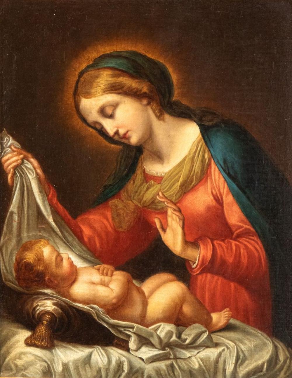 Carlo Dolci comparable auction result: carlo dolci seguace di firenze 1616 1686 madonna con il bambino dormiente