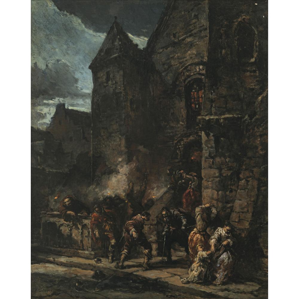 Eugène Delahogue comparable auction result: eug ne louis gabriel eug ne isabey st bartholomew s day massacre
