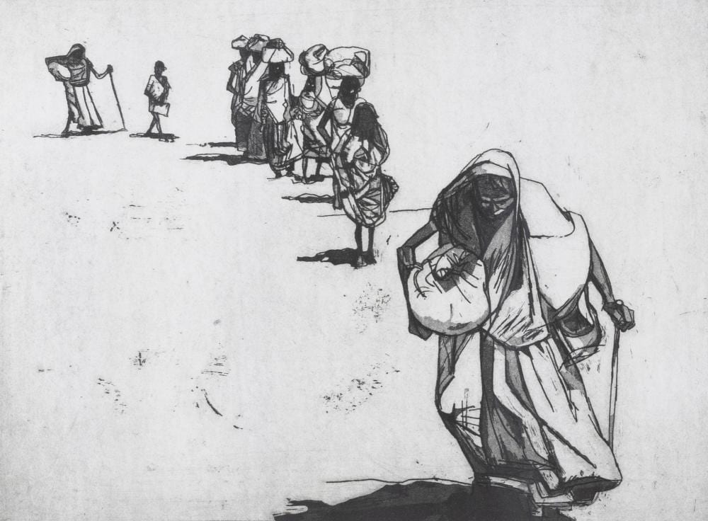 Roy Dalgarno comparable auction result: roy dalgarno 1910 2001 refugees indian suite ix