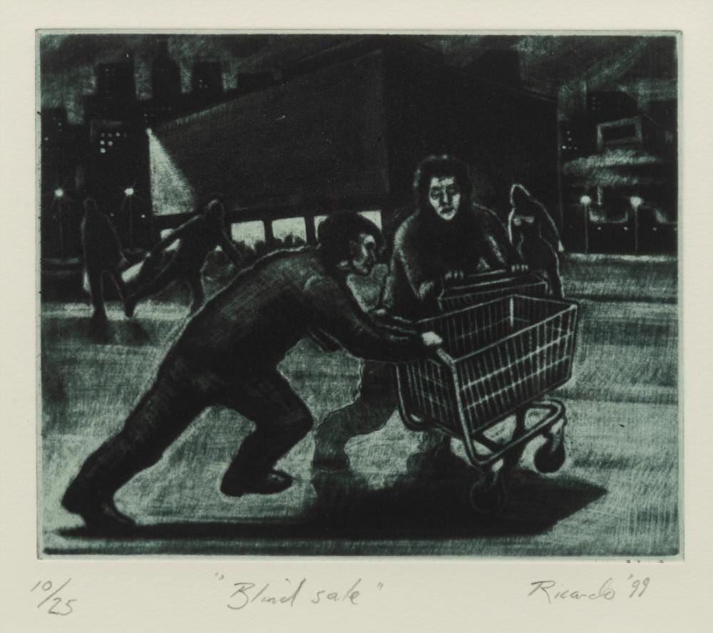 Geoff Ricardo comparable auction result: geoffrey ricardo born 1964 blind sale 1999