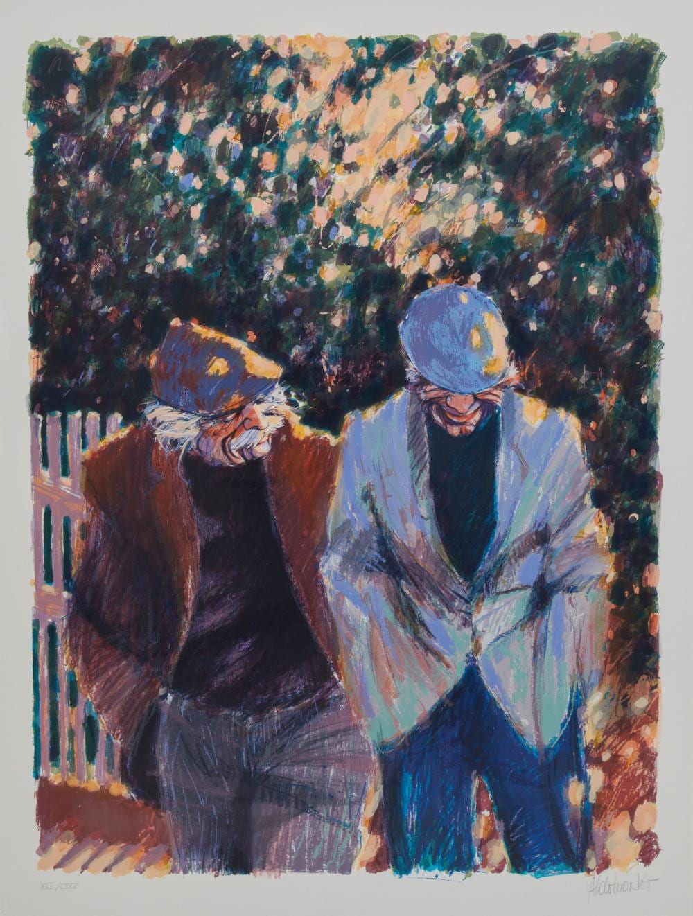 aldo luongo argentina b 1941 fall sun screen print in colors on wove paper 37 x 28in 94 x 71cm · Andrew Jones Auctions · 2026-06-12 Aldo Luongo comparable auction result: aldo luongo argentina b 1941 fall sun screen print in colors on wove paper 37 x 28in 94 x 71cm