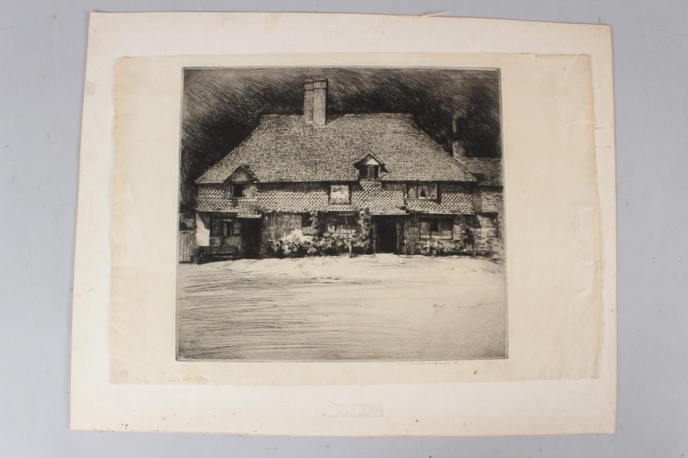 Mortimer Menpes comparable auction result: mortimer menpes 1855 1938 the white hart witley etching signed unframed 28 5 x 31 5cm