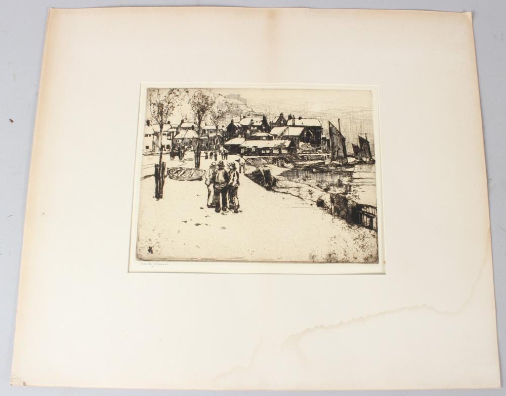 Frank H. Mason comparable auction result: frank henry mason old scarboro etching signed in pencil and inscribed below the mount unframed 17 x 22