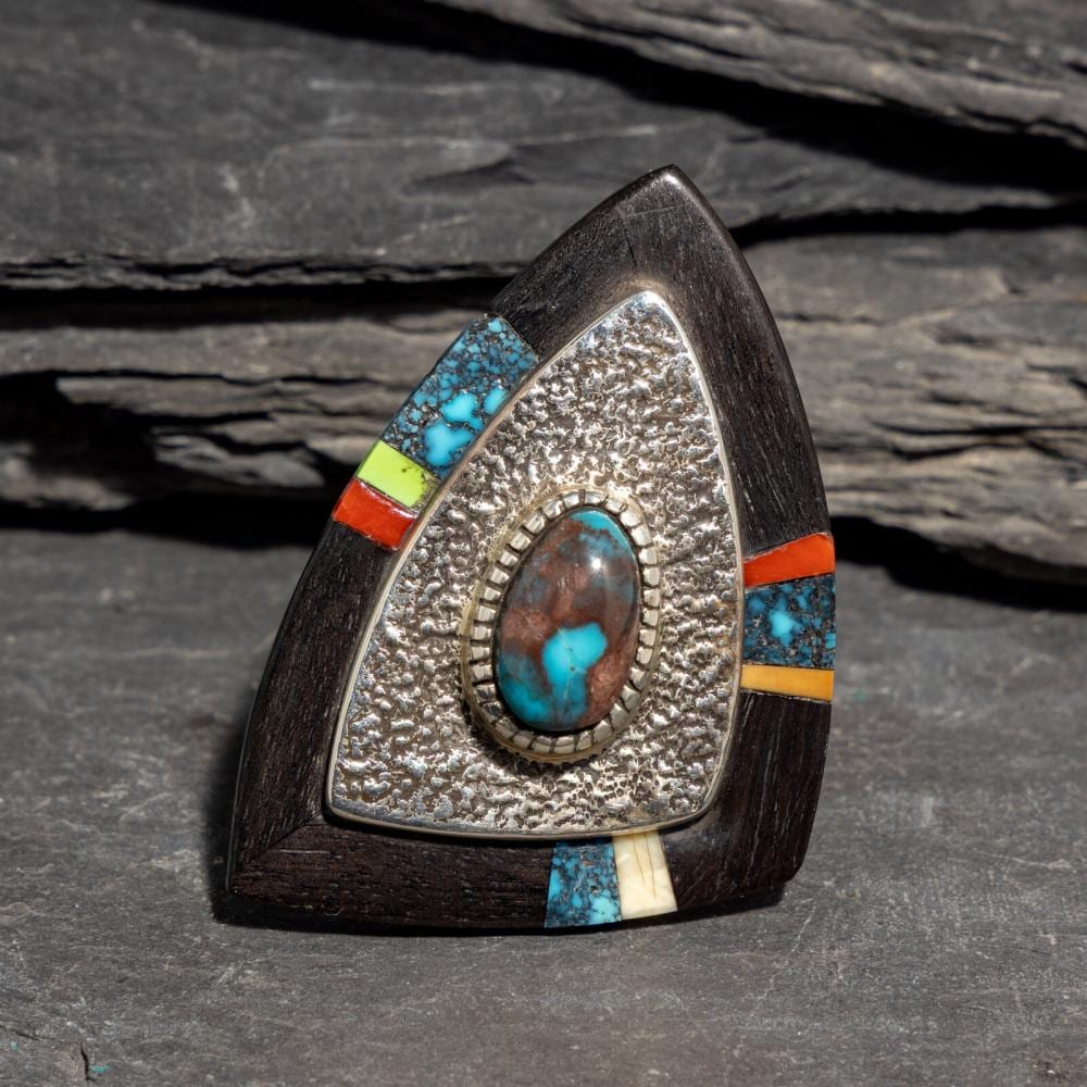 Edison Cummings comparable auction result: edison cummings din b 1962 large silver and multi stone ring