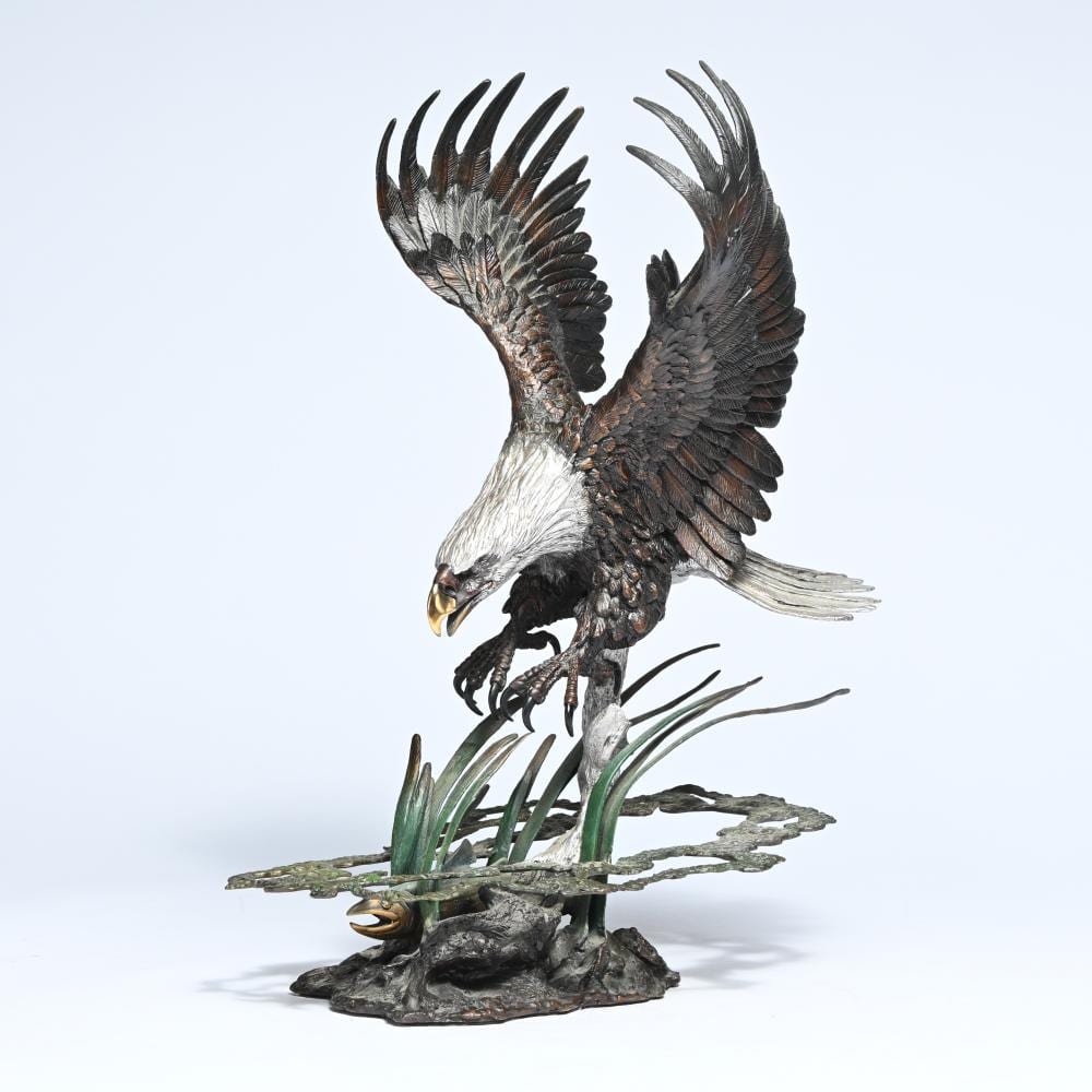 Dennis Jones comparable auction result: dennis jones 1943 patinated bronze sculpture of an eagle