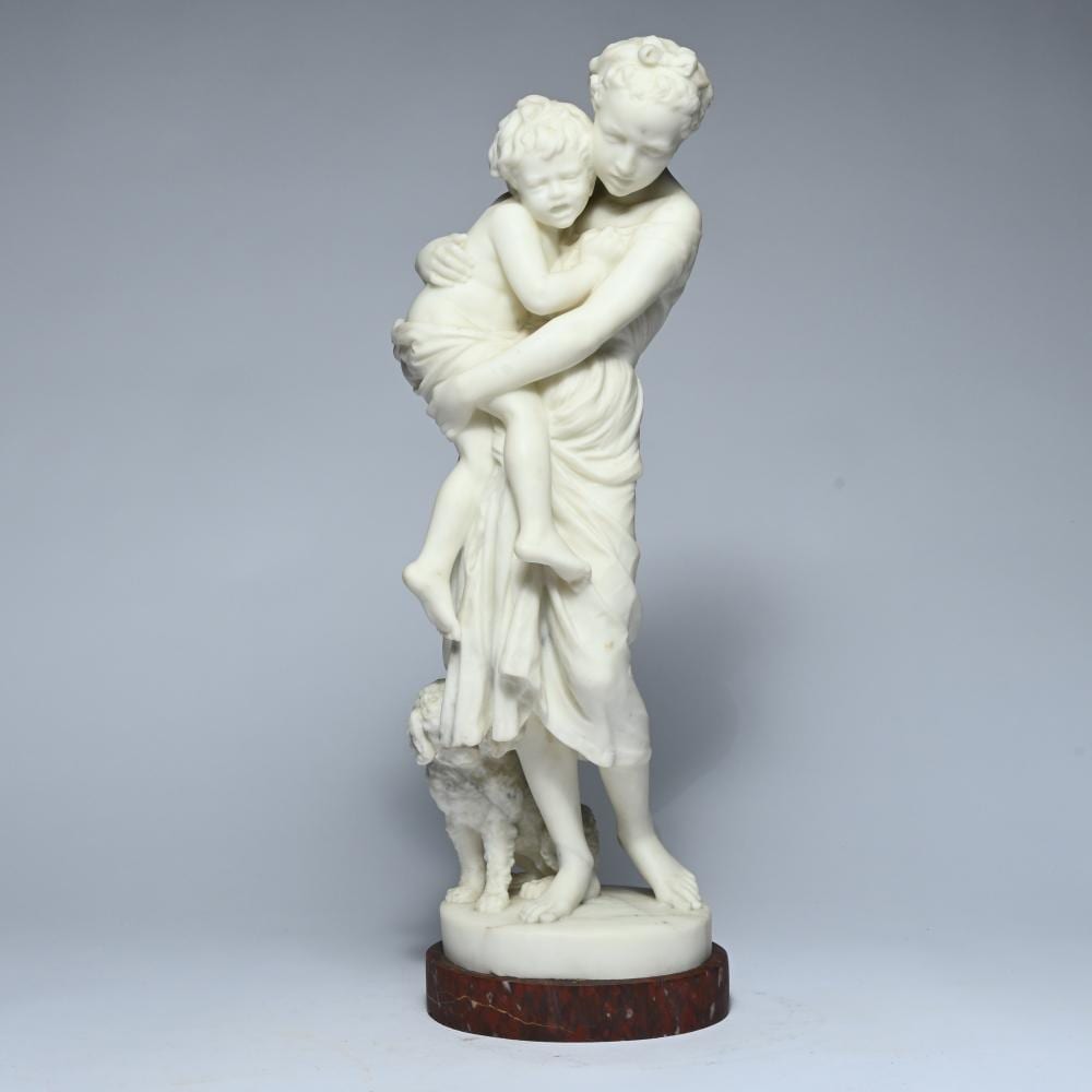 jean baptiste carpeaux 1827 1875 marble statue on marble pedestal mother and child with sheep signed · Maison Jules Veilinghuis · 2026-06-20 Jean-Baptiste Carpeaux comparable auction result: jean baptiste carpeaux 1827 1875 marble statue on marble pedestal mother and child with sheep signed