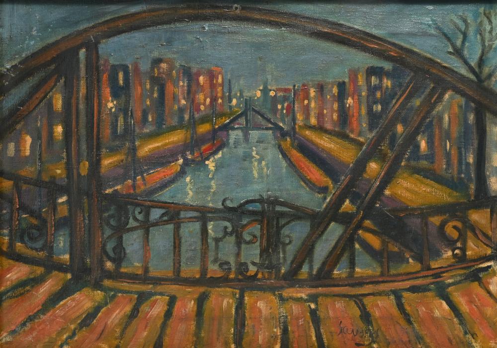 Albert Saverys comparable auction result: albert saverys 1886 1964 oil on canvas evening view along the canal signed at the bottom and on the reverse