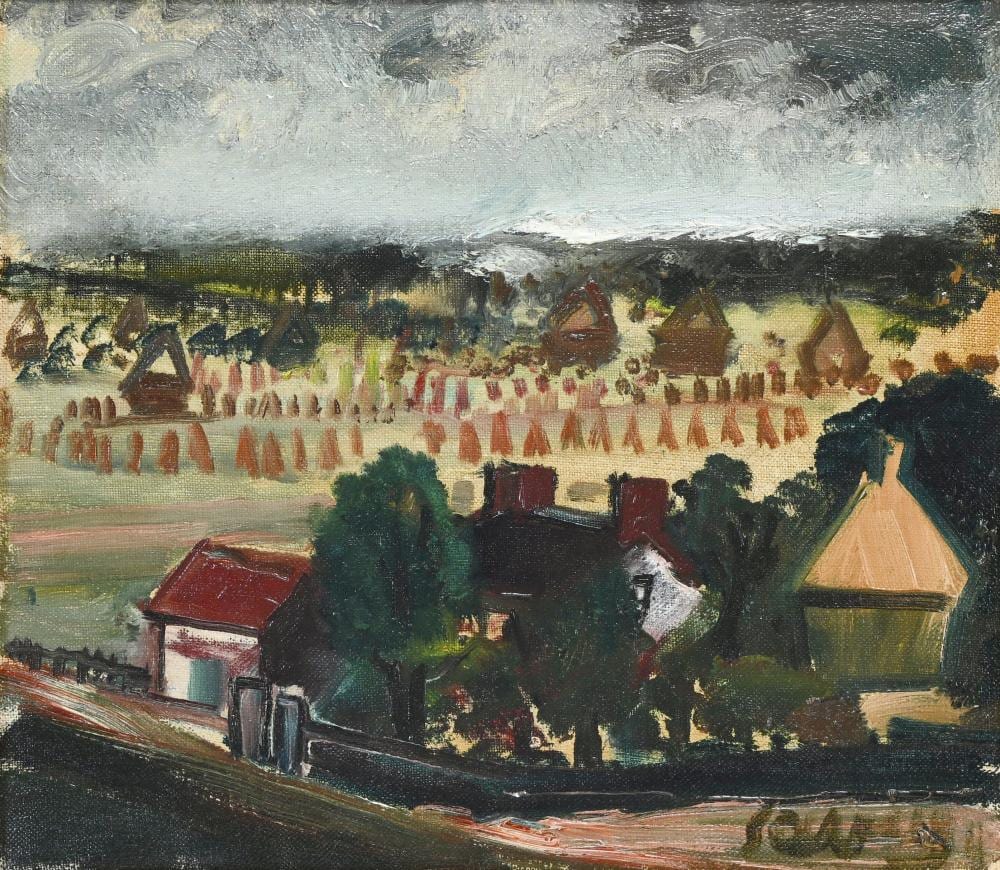 Albert Saverys comparable auction result: albert saverys 1886 1964 oil on canvas landscape with haystacks signed