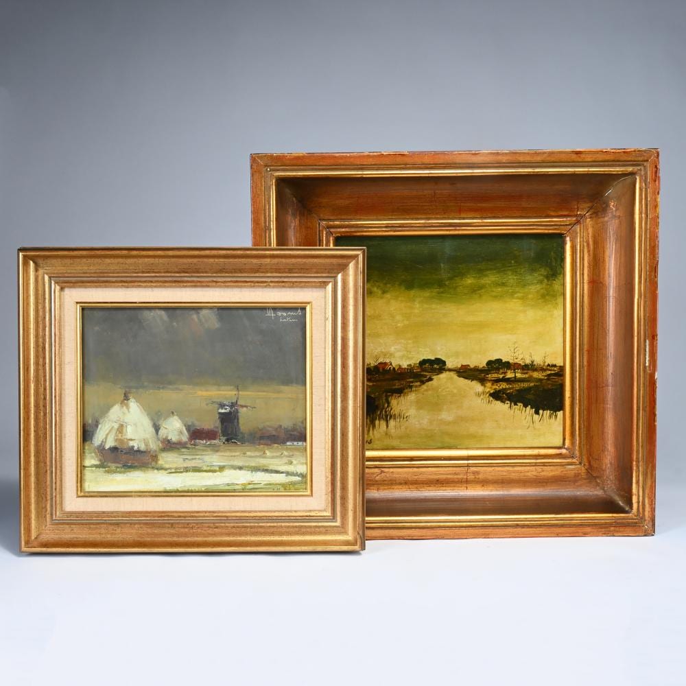 Albert Claeys comparable auction result: albert claeys 1889 1967 oil on canvas panel leiezicht signed and maurice dupuis 1882 1959 oil on panel hooimijten van peirens in latem signed