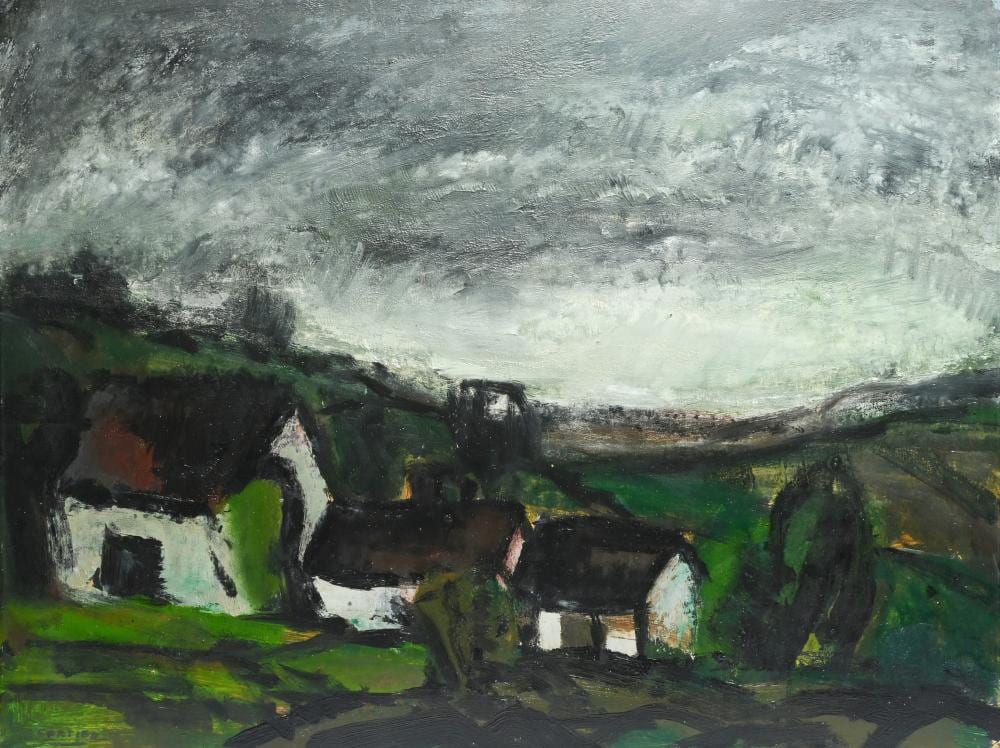 Amédée Cortier comparable auction result: am d e cortier 1921 1976 oil on paper board landscape with farmhouse signed