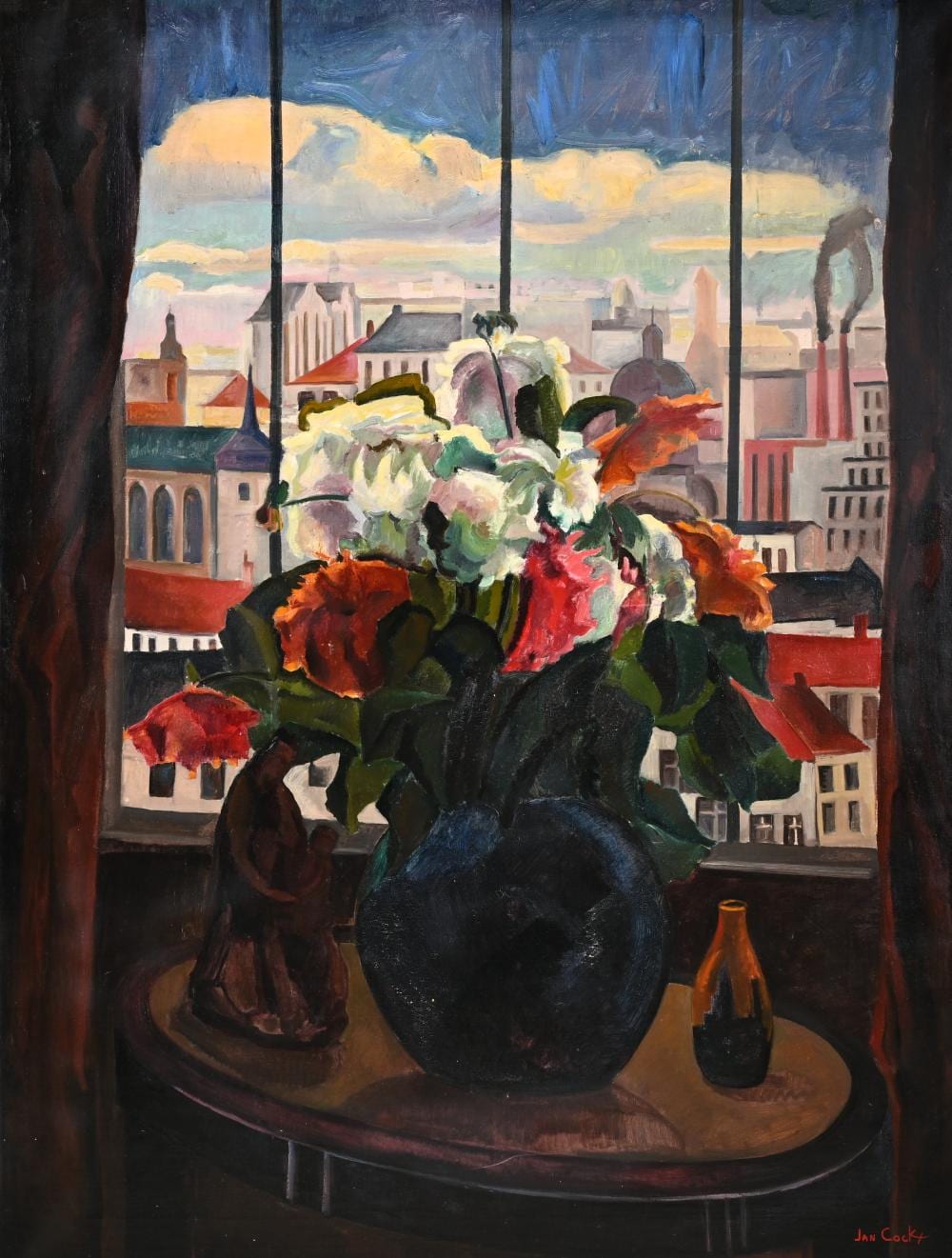 jan cockx 1891 1976 oil on canvas bouquet of flowers in front of the window 1926 signed · Maison Jules Veilinghuis · 2026-06-20 Jan Cockx comparable auction result: jan cockx 1891 1976 oil on canvas bouquet of flowers in front of the window 1926 signed