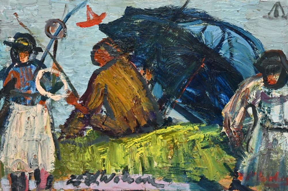 Henri Victor Wolvens comparable auction result: henri victor wolvens 1896 1977 oil on canvas line fishermen signed