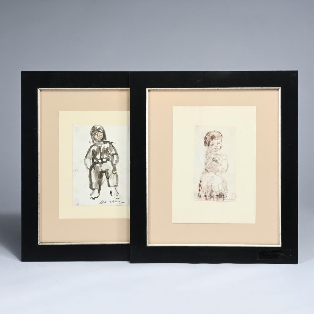Henri Victor Wolvens comparable auction result: henri victor wolvens 1896 1977 2 drawings child figures signed