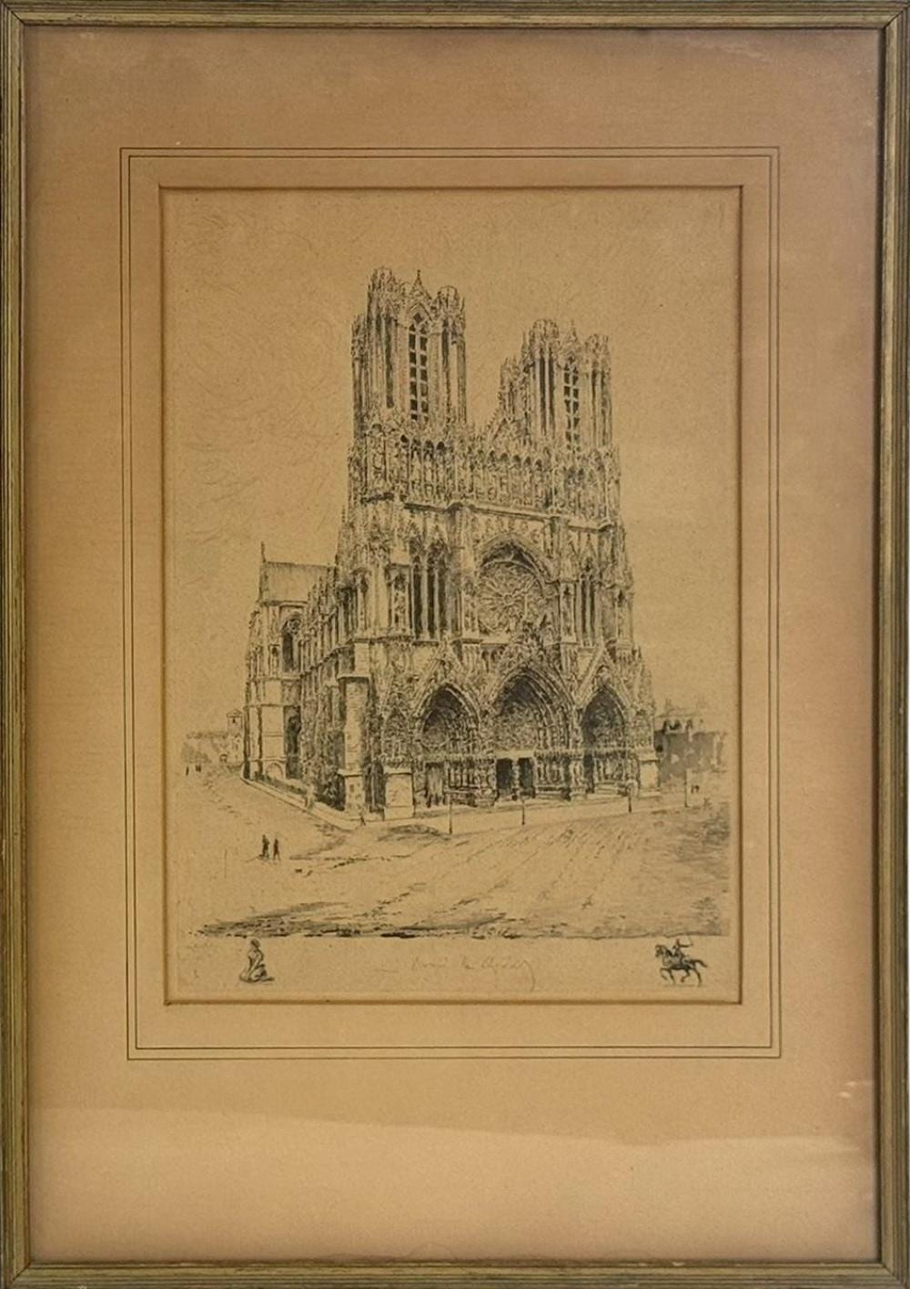 feims cathedral france by henri le riche print · MiddleManBrokers · 2026-06-25 Henri LeRiche comparable auction result: feims cathedral france by henri le riche print