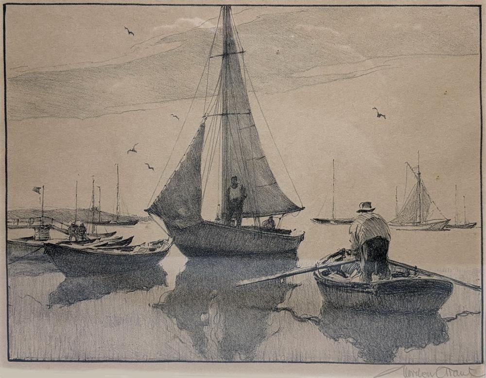 Gordon Grant comparable auction result: framed 1945 gordon grant signed coastal lithograph