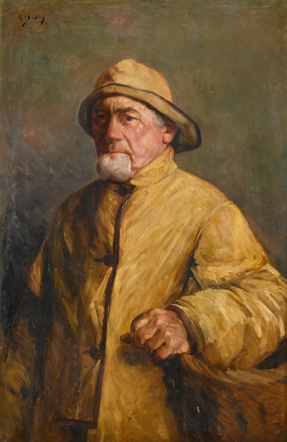Albert Devos comparable auction result: albert isidore devos 1868 1950 oil on canvas portrait of a fisherman signed