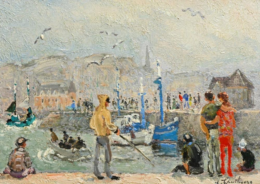 André Hambourg comparable auction result: andr hambourg 1909 1999 oil on panel bassin de honfleur signed